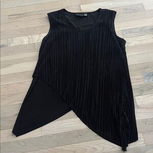 Evan Picone Black Asymmetrical Sleeveless Dress